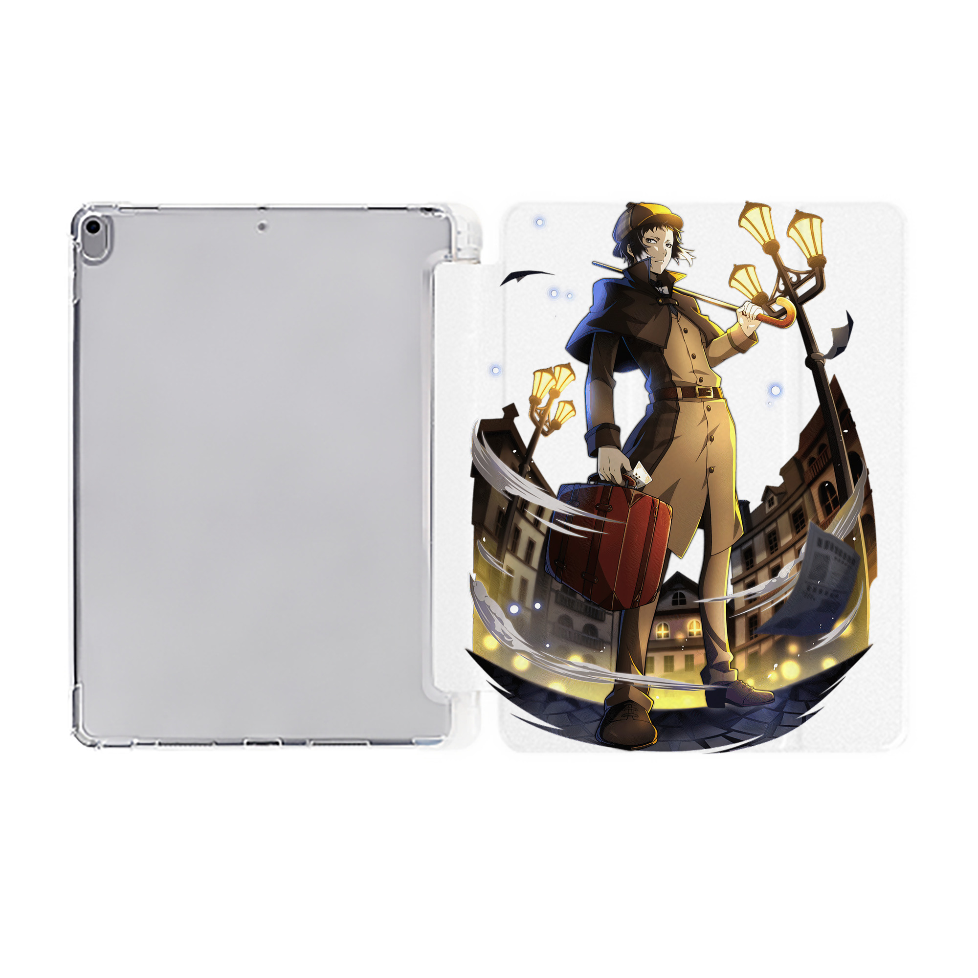 （画像用） 文豪ストレイドッグス Bungo Stray Dogs IPad ケース ペン収納付き 三つ折りスタンド PUレザー×シリコン 対応機種9.5/10.5/10.9インチ